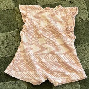 Quinn Pink and White Patterned Baby Romper